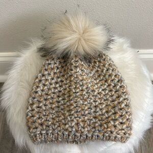 Coldwater Creek Pom Pom Made in Italy Wool Hat